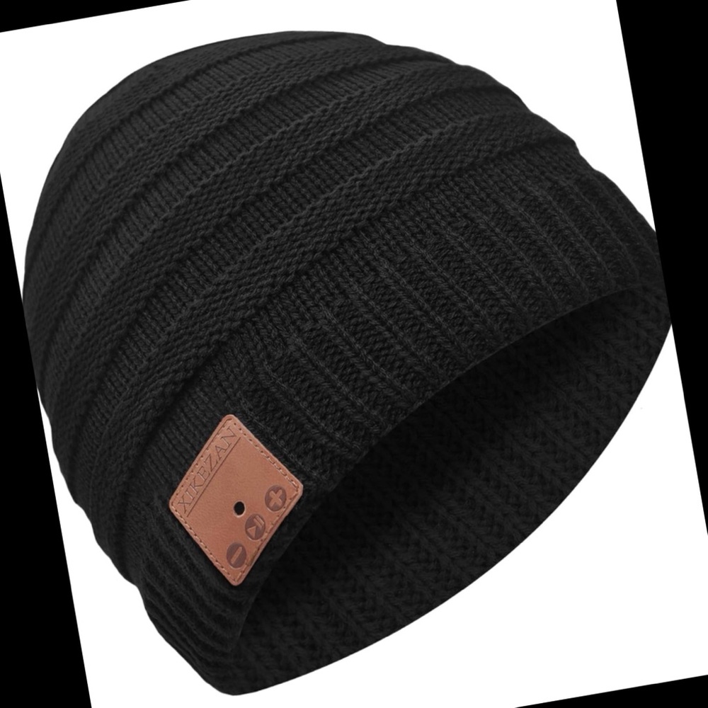 Black Bluetooth Beanie Hat, Unique Tech Gift for Boyfriend/Girlfriend etc